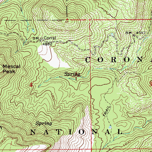 Topographic Map of Walnut Spring, AZ
