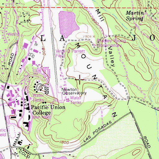 Topographic Map of La Jota, CA