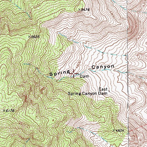 Topographic Map of Spring Canyon Dam Tank, AZ