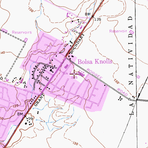 Topographic Map of La Joya Elementary School, CA