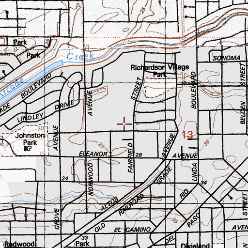 Topographic Map of La Palmas Junior High School (historical), CA