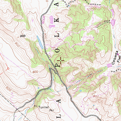 Topographic Map of La Polka, CA