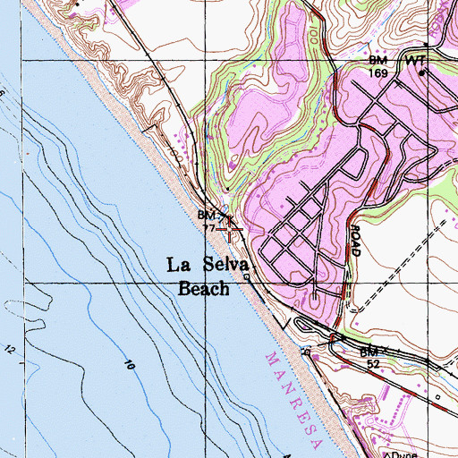 Topographic Map of La Selva Beach, CA