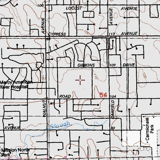 Topographic Map of La Sierra High School (historical), CA