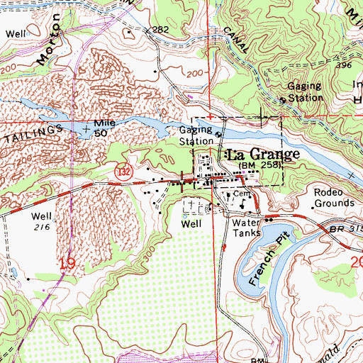 Topographic Map of La Grange, CA