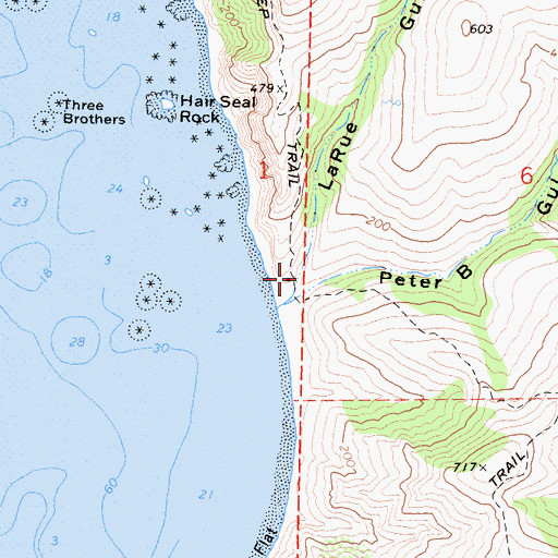 Topographic Map of La Rue Gulch, CA