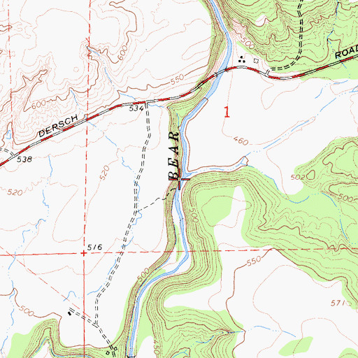Topographic Map of Lack Creek, CA