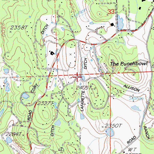 Topographic Map of Lafayette Ditch, CA