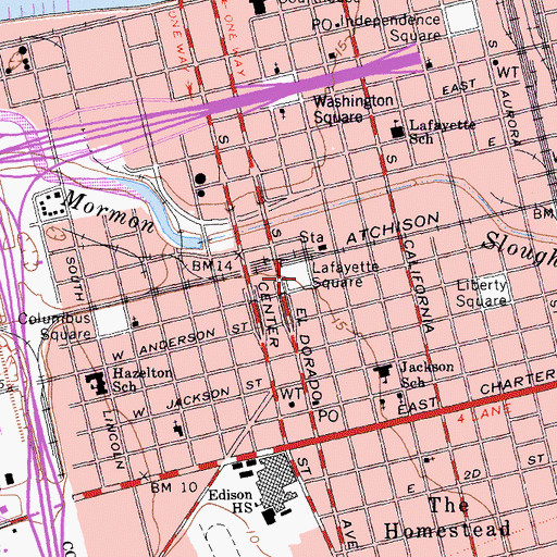 Topographic Map of Lafayette Square, CA