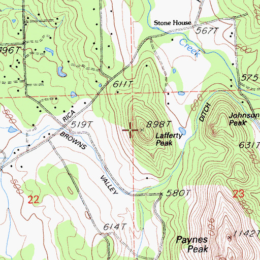 Topographic Map of Lafferty Peak, CA
