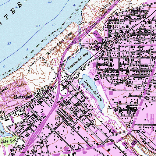 Topographic Map of Laguna Del Rey, CA