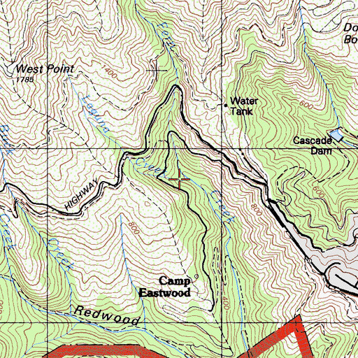 Topographic Map of Laguna Creek, CA
