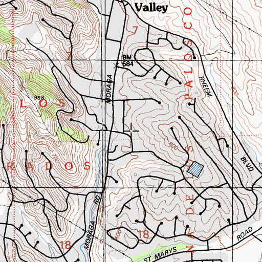 Topographic Map of Laguna De Los Palos Colorados, CA