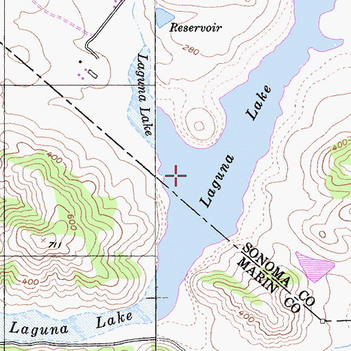 Topographic Map of Laguna Lake, CA