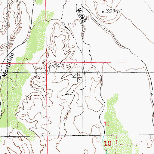Topographic Map of Stockton Pass Dam, AZ