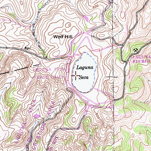 Topographic Map of Laguna Seca, CA