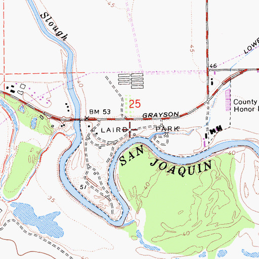 Topographic Map of Laird Park, CA