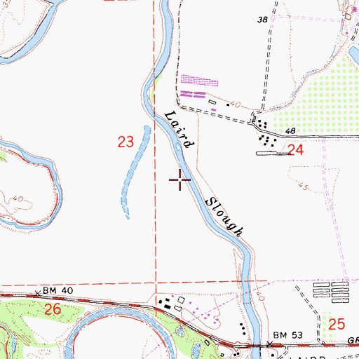 Topographic Map of Laird Slough, CA