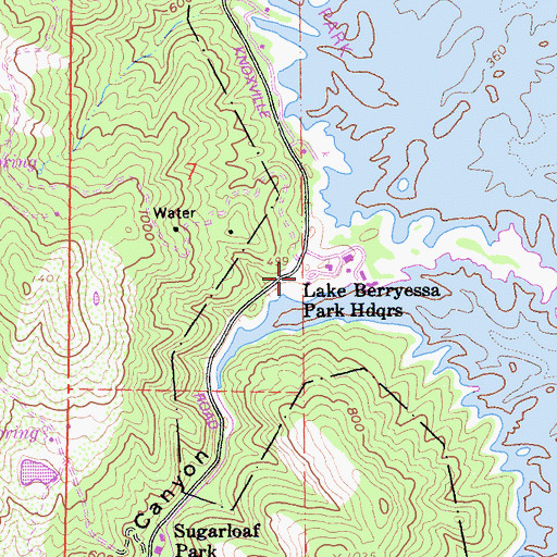 Topographic Map of Lake Berryessa Park Headquarters, CA