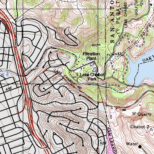 Topographic Map of Lake Chapot Park, CA