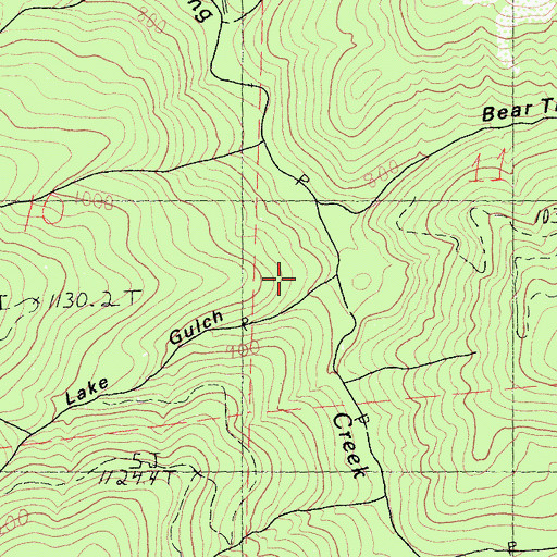 Topographic Map of Lake Gulch, CA