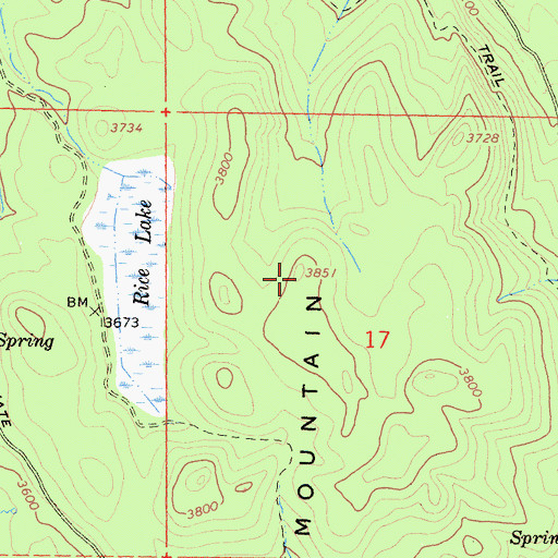 Topographic Map of Lake Mountain, CA