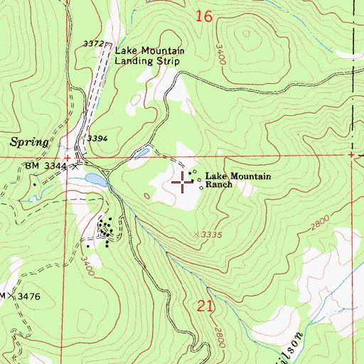 Topographic Map of Lake Mountain Ranch, CA