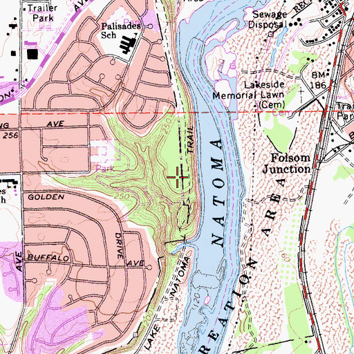 Topographic Map of Lake Natoma Trail, CA