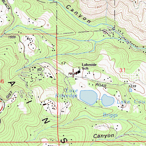 Topographic Map of Lakeside Elementary School, CA