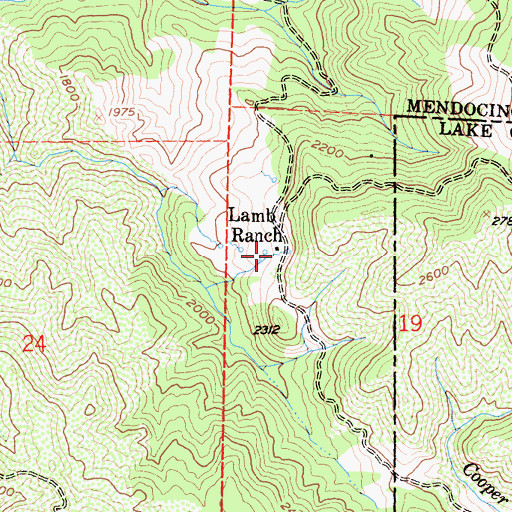 Topographic Map of Lamb Ranch, CA