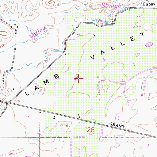 Topographic Map of Lamb Valley, CA