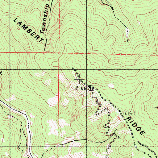 Topographic Map of Lambert Ridge, CA