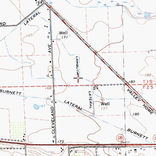 Topographic Map of Lambuth Lateral, CA