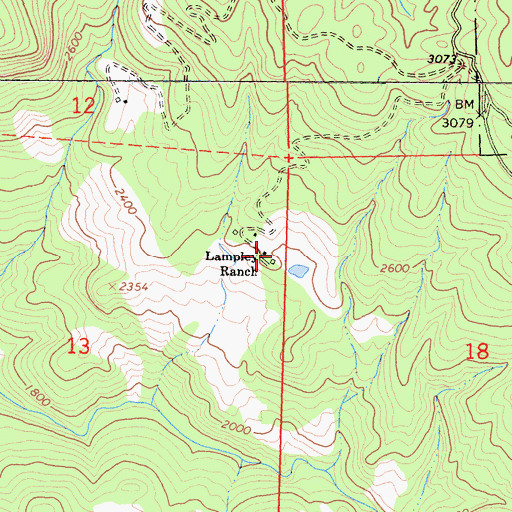 Topographic Map of Lampley Ranch, CA