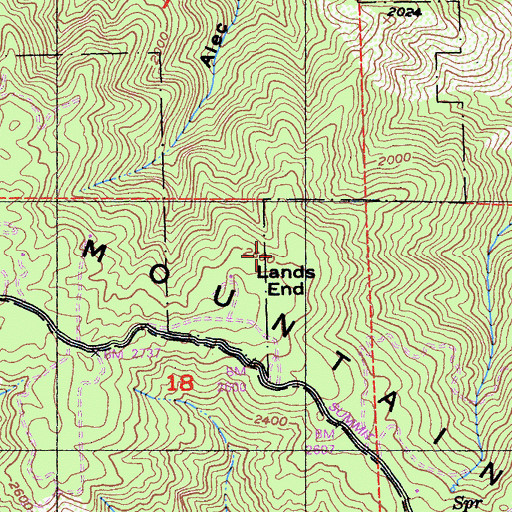Topographic Map of Lands End, CA