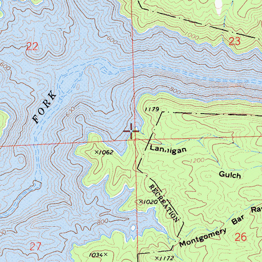 Topographic Map of Lanigan Gulch, CA