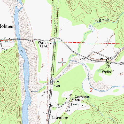 Topographic Map of Larabee Creek, CA