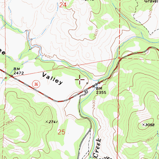 Topographic Map of Larabee Valley, CA