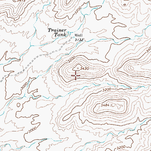 Topographic Map of Trainer Dam, AZ