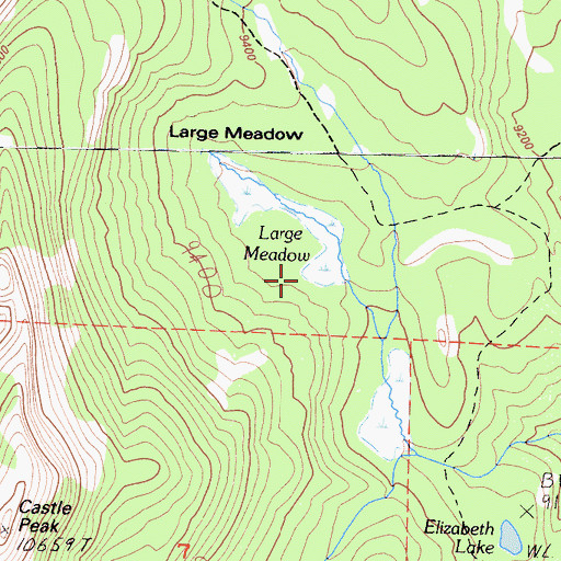 Topographic Map of Large Meadow, CA
