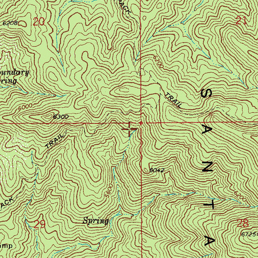 Topographic Map of Tunnel Spring, AZ