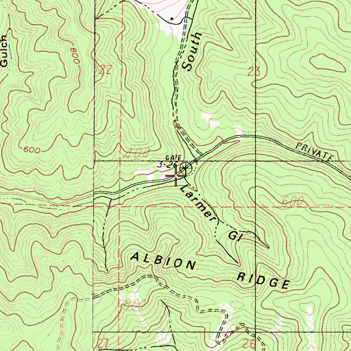 Topographic Map of Larmer Gulch, CA