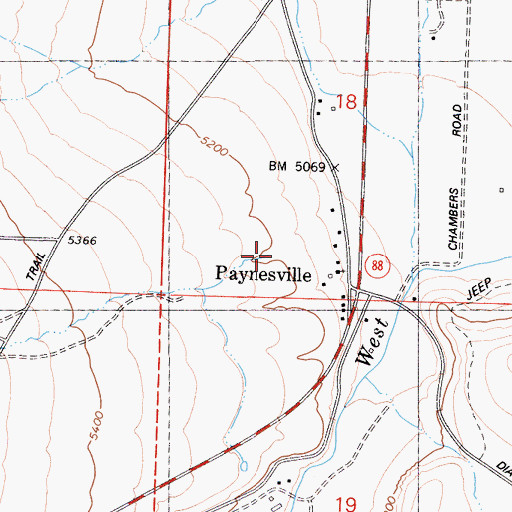 Topographic Map of Larson Canyon, CA