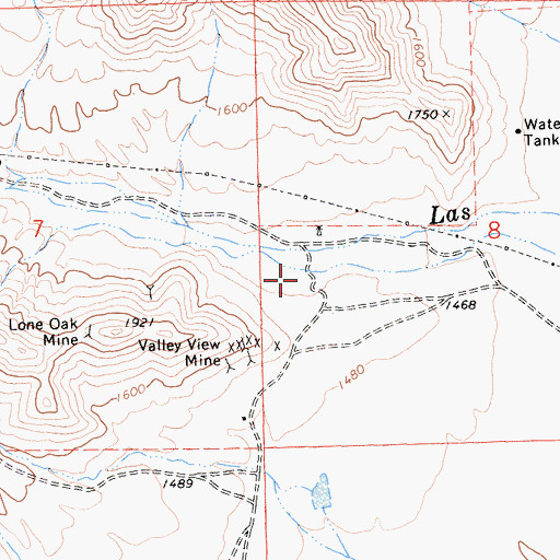 Topographic Map of Las Aguilas Canyon, CA