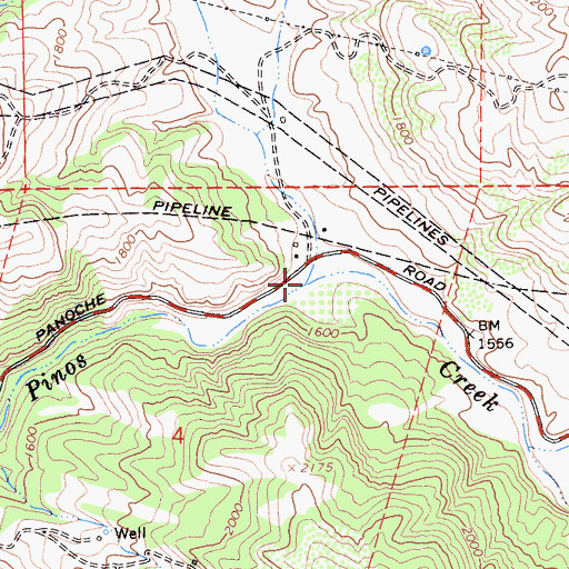 Topographic Map of Las Aguilas Creek, CA