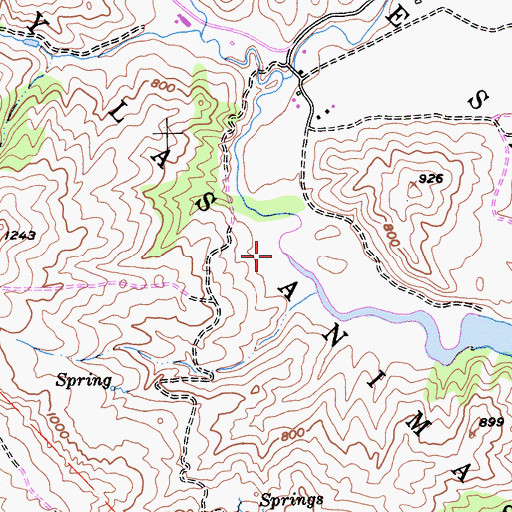 Topographic Map of Las Animas Creek, CA