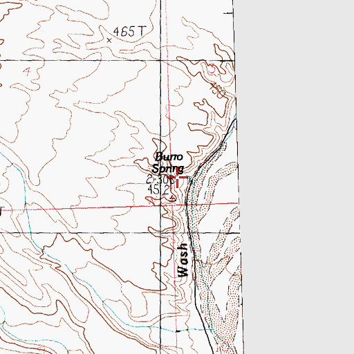 Topographic Map of Burro Spring, AZ