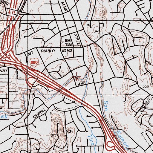 Topographic Map of Las Trampas Creek, CA