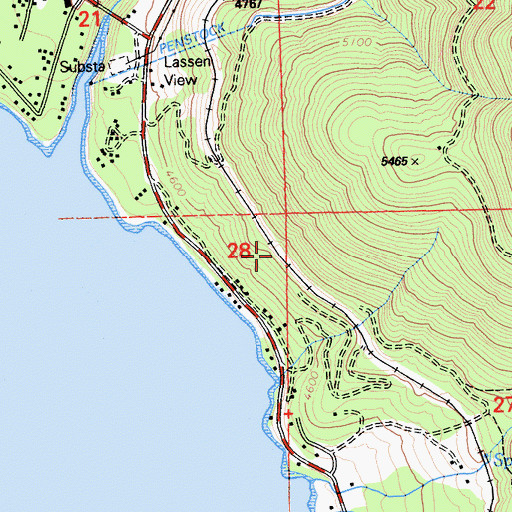 Topographic Map of Lassen View, CA