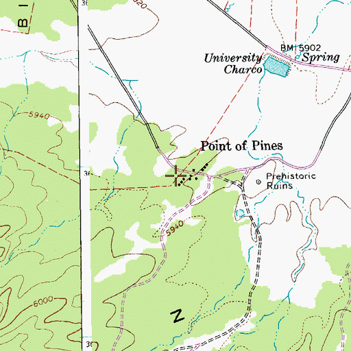 Topographic Map of University Archeological School, AZ